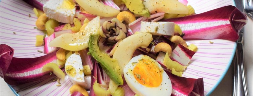 easter salad with radicchio egg cashews and avocado 2