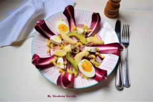easter salad with radicchio egg cashews and avocado 1