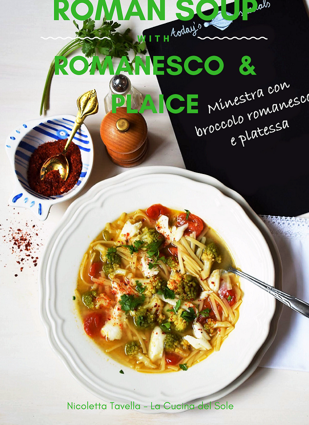 Romeinse kerstavond soep met romanesco bloemkool en schol
