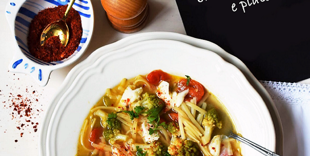 romanesco broccoli and plaice soup