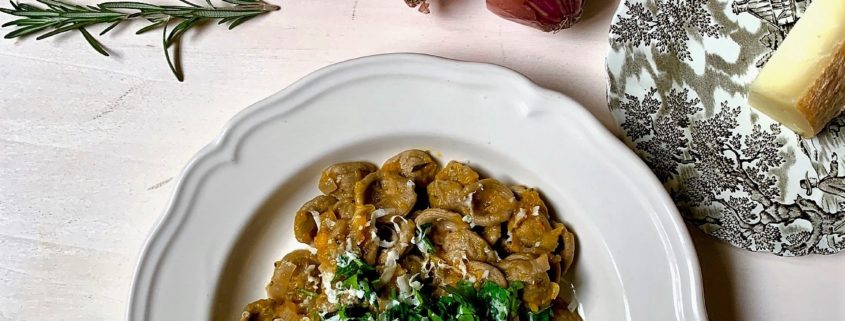 Orecchiette di grano arso with pumpkin