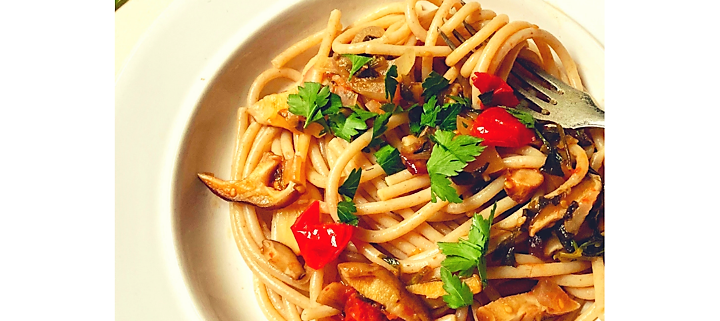 spaghettoni shiitake chilli