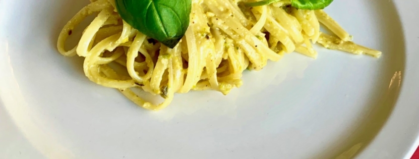 pasta with pistachio pesto