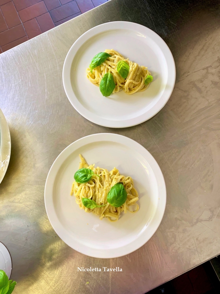 pasta with pistache pesto 