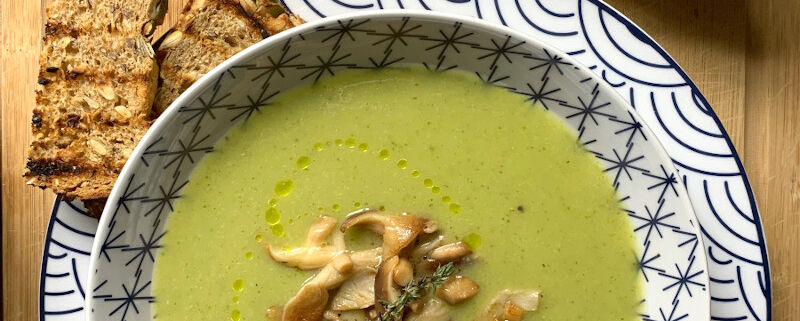 broccoli potato and shiitake soup