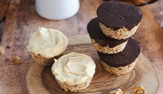 Havermout en chocolade cups